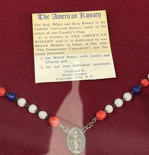 This rosary mixes religious devotion with patriotic colors.
The Marian Library, University of Dayton