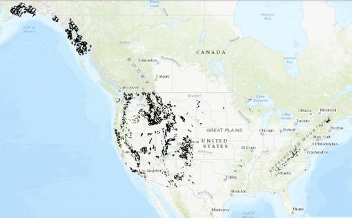 The nation’s inventoried roadless areas are primarily in the western U.S. and include large parts of southeast Alaska, where 14,779,000 acres of roadless areas are within National Forest System land.
US Forest Service Enterprise Map Services Program