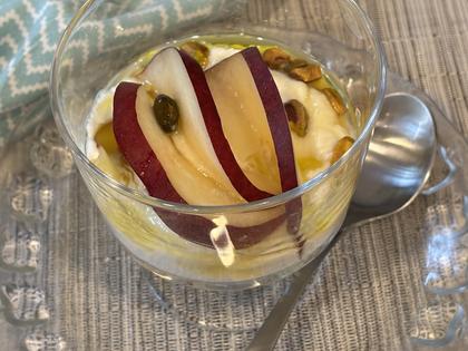 A final drizzle of fruity olive oil crowns this British-inspired dessert. (Diane Rossen Worthington/TCA)