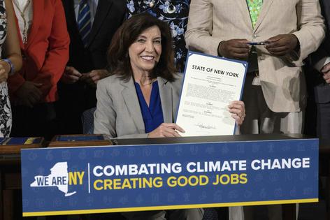 New York Gov. Kathy Hochul celebrated the passage of a climate law to reduce greenhouse gas emissions and create green jobs in 2022. In 2026, with the war in Iran stressing fuel supplies and the expansion of AI data centers demanding increasing power, she rolled back the state’s flagship climate law.
AP Photo/Yuki Iwamura