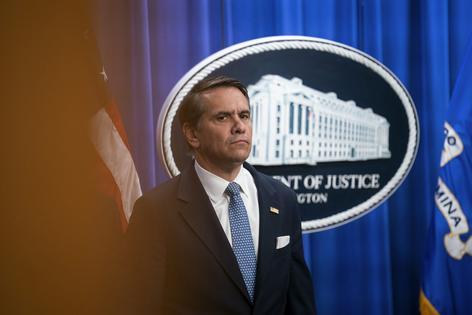 President Trump has nominated Todd Blanche, seen here at the Department of Justice in Washington, D.C., to be U.S. attorney general.
Al Drago/Getty Images