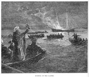 The burning of the British ship Gaspee was one of the many acts of colonial defiance behind the Declaration of Independence’s grievances.
Interim Archives/Archive Photos via Getty Images