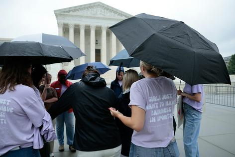 Demonstrators gather in front of the Supreme Court building on June 23, 2026, in Washington. Chip Somodevilla/Getty Images