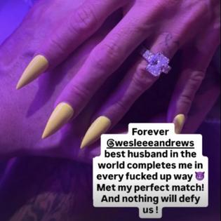 Bang Showbiz / Katie Price brands Lee Andrews 'the best husband in the world' as she shows off diamond ring