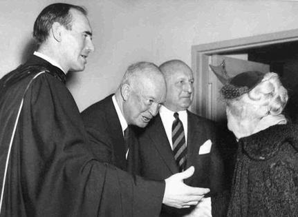 President Eisenhower at the New York Avenue Presbyterian Church on Feb. 7, 1954, when he amended the Pledge of Allegiance to include the words ‘under God.’
              Hilltoppers via Wikimedia