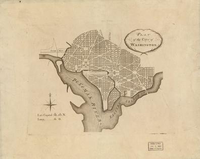 Plan of the city of Washington, from 1792.
              Library of Congress via Wikimedia Commons