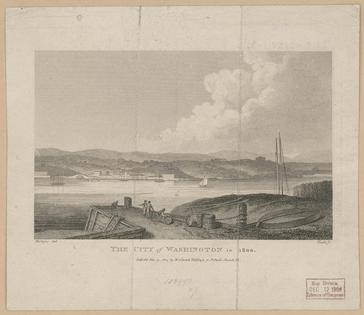An illustration of the city of Washington in 1800.
              Library of Congress