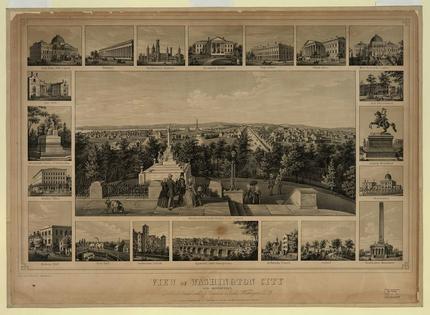 Twenty views of Washington, in a print from 1849.
              Library of Congress