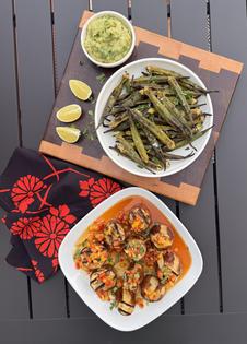 Eggplant and okra are naturals for the grill. (JeanMarie Brownson/TCA)