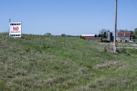 A sign in a small town in Kansas opposes a proposal for a data center nearby. Michael Siluk/UCG/Universal Images Group via Getty Images