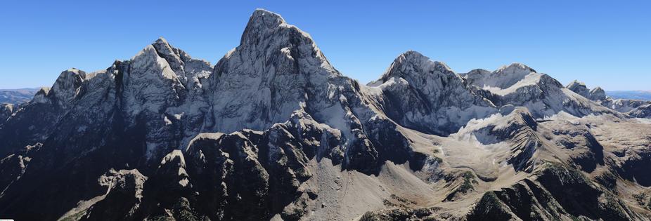 A large rock glacier fills a valley in Grand Teton National Park in Wyoming. Google Earth: Google, Airbus, Landsat, Copernicus