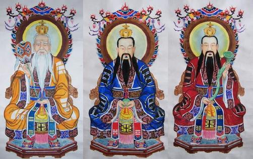 The 'Three Pure Ones,' the deities considered the most pure representation of the Dao. Unknown author via Wikimedia Commons