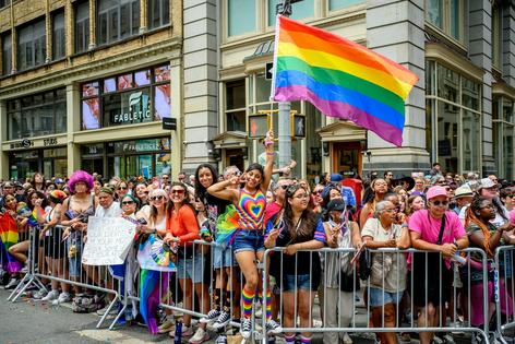 Crowds gather for a Pride march in New York in June 2026. New research shows that the boundaries of heterosexuality are changing for young women. Roy Rochlin/Getty Images