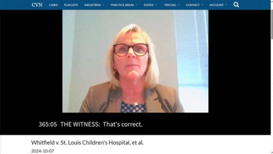 CVN courtroom video from the Whitfield v. St. Louis Children's Hospital, et al., trial/CVN courtroom video from the Whitfield v. St. Louis Children's Hospital, et al., trial/TNS