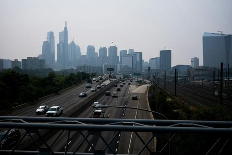 A view of the Philadelphia skyline on June 7, 2023, when smoke from large wildfires burning across Canada filled the air.
Thomas Hengge/Anadolu Agency via Getty Images