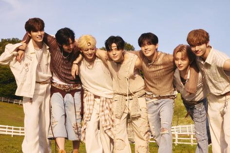 The K-pop group WHIB cite the Chicago Theatre and In-N-Out Burger as places they want to visit when they come to the U.S. (CJeS Studios ). (CJeS Studios)