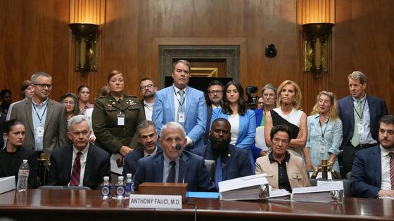 Dr. Anthony Fauci appears before the Senate Homeland Security and Governmental Affairs Committee on July 29, 2026. AP Photo/Allison Robbert