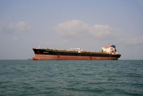 BANDAR ABBAS, IRAN - AUGUST 10: An oil products tanker is anchored in the Strait of Hormuz on August 10, 2026 off the coast of Bandar Abbas, Iran. In a recent statement, Iran's Supreme National Security Council said the vital waterway would not reopen until the United States 