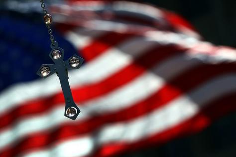 A sense of threat can fuel Christian nationalism. Win McNamee/Getty Images