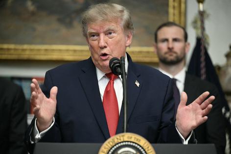 President Donald Trump delivers remarks during a meeting with cryptocurrency executives in the Roosevelt Room of the White House in Washington, D.C., on Aug. 19, 2026. (Jim Watson/AFP via Getty Images/TCA)