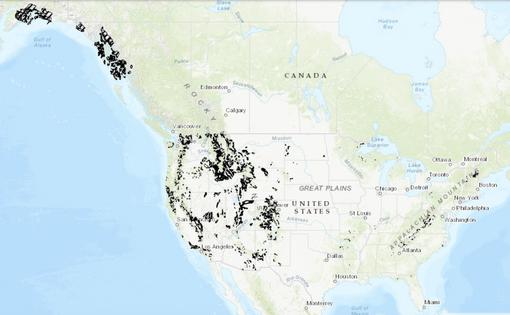 The nation’s inventoried roadless areas are primarily in the western U.S. and include large parts of southeast Alaska, where nearly 14.8 million acres of roadless areas are within National Forest System land.
U.S. Forest Service Enterprise Map Services Program