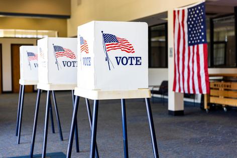 Many states allow same-day registration at the polling site. adamkaz/Getty Images