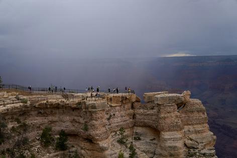 A storm moves into the Grand Canyon.
              AP Photo/John Locher