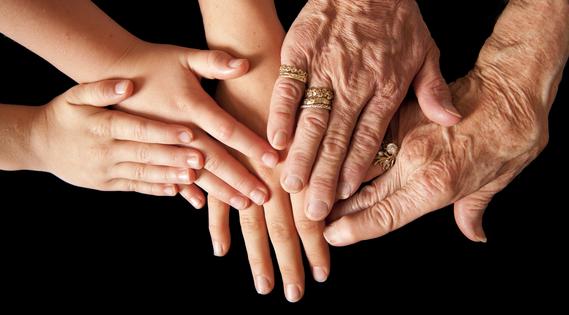 Four generations of women. Aging from young to old. Dreamstime/TCA
