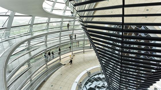 As you climb the dome of the Reichstag, you circle a cone of mirrors that point down, directing your vision toward where legislators gather. (Dominic Arizona Bonuccelli, Rick Steves' Europe)