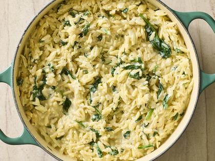 Creamy orzo pasta is a perfect vegetarian dinner or simple side. (Alex Lepe/TCA)