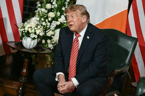President Donald Trump speaks in the Irish capital of Dublin on Sept. 12, 2026. Brendan Smialowski/AFP via Getty Images