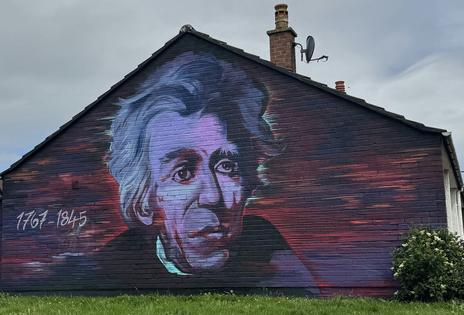 A mural of U.S. President Andrew Jackson in Belfast, Northern Ireland.
Virtual Belfast Mural Tour., CC BY