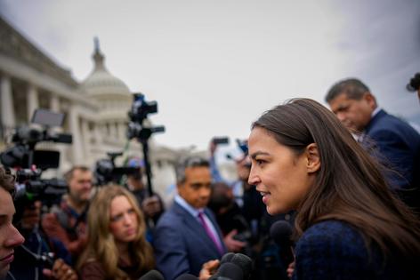 Democratic Rep. Alexandria Ocasio Cortez touts the fact that her average campaign contribution is $21.
Andrew Harnik/Getty Images