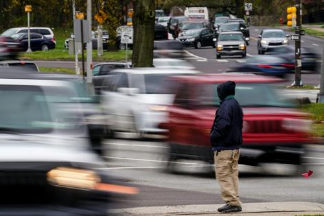 Census tracts in Philadelphia with high poverty rates often have a concentration of traffic fatalities.
              AP Photo/Matt Rourke