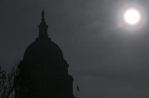 The U.S. Capitol as seen on midterm election day in November 2006. The Republican Party would go on to win majorities in both chambers for the first time in decades.
              Nicholas Kamm/AFP via Getty Images