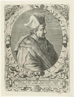 A print from the turn of the 17th century of humanist scholar Lorenzo Valla.
Rijksmuseum via Wikimedia Commons