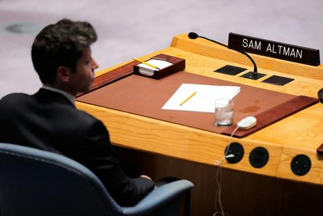 OpenAI CEO Sam Altman listens during a U.N. Security Council meeting on AI in New York on Sept. 23, 2026.
AP Photo/Yuki Iwamura