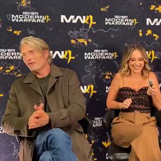 Bang Showbiz / Mads Mikkelsen and Maria Elisa Camargo at the press event for Call of Duty: Modern Warfare 4
