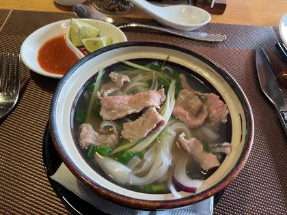 Pho for breakfast at the Bespoke Trendy Hotel in Hanoi/. Andy Yemma