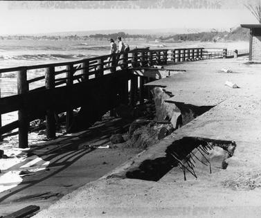 The 1982-83 El Nino destroyed timber bulkheads and seawalls and damaged several piers along the California coast.
              Gary Griggs