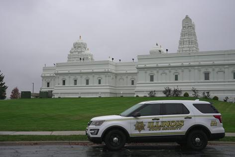 Sri Venkateswara Swami Temple in Aurora, near Chicago, Ill., where a 19-year-old allegedly planned a mass shooting. AP Photo/Laura Bargfeld