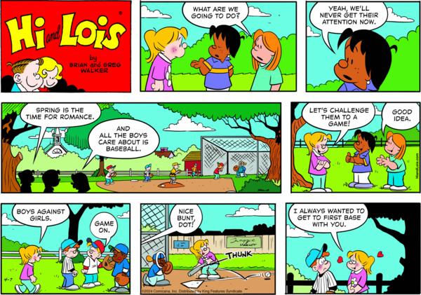 Hi and Lois by Robert "Chance" Brown, Brian Walker and Greg Walker on Sun, 07 Apr 2024