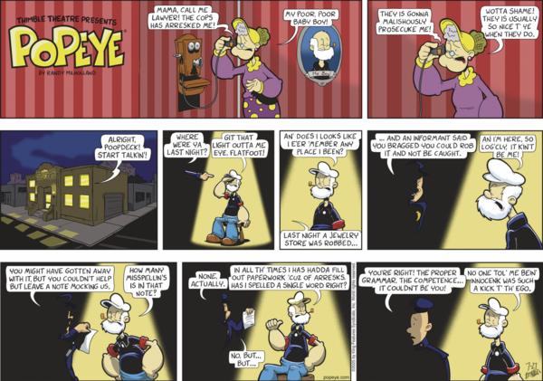 click or tap to zoom Popeye for 7/27/2025