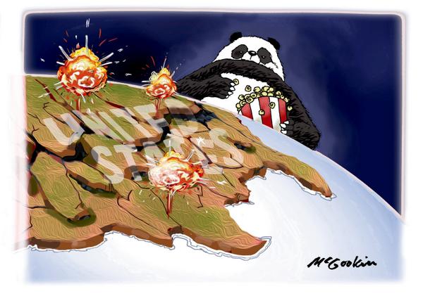 China looks on as USA implodes