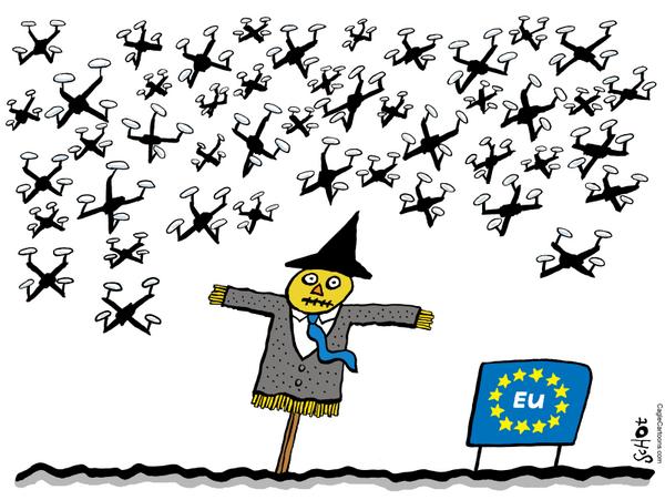 scarecrow with drones in europe