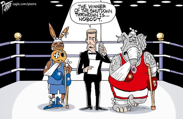 The winner of the shutdown will be