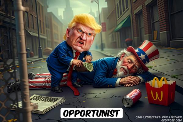 Trump stealing Uncle Sam's wallet