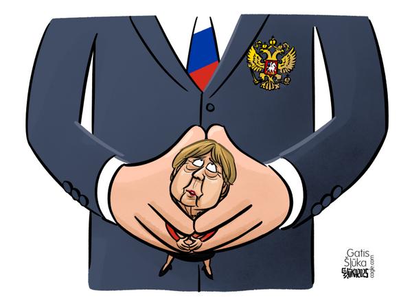 Former German Chancellor in Russia hands