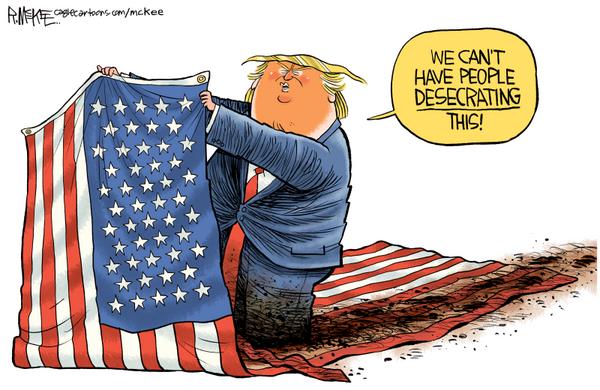 click or tap to zoom Trump Flag Desecration