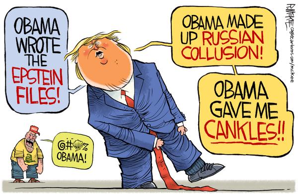 click or tap to zoom Trump Blames Obama For Cankles